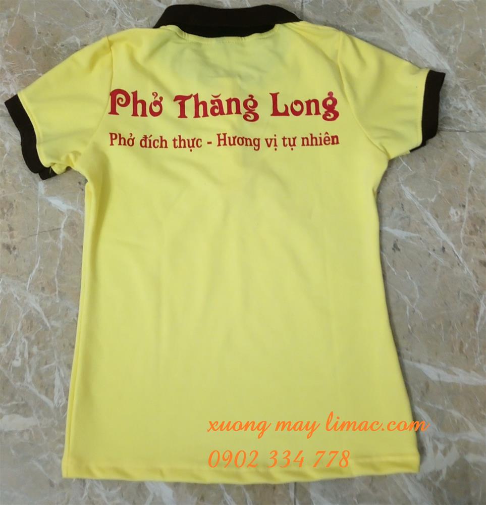 áo thun đồng phục quán phở màu vàng